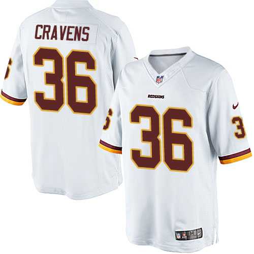 Youth Elite Su'a Cravens Nike Jersey White Road - #36 NFL Washington Redskins
